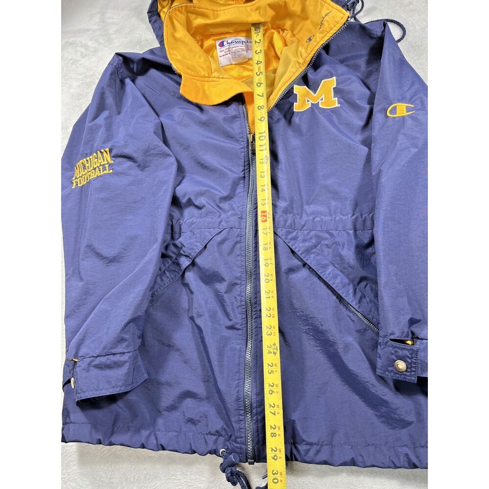 Vintage Champion Michigan Wolverines Medium Football Full Zip Hooded Jacket - Picture 9 of 13